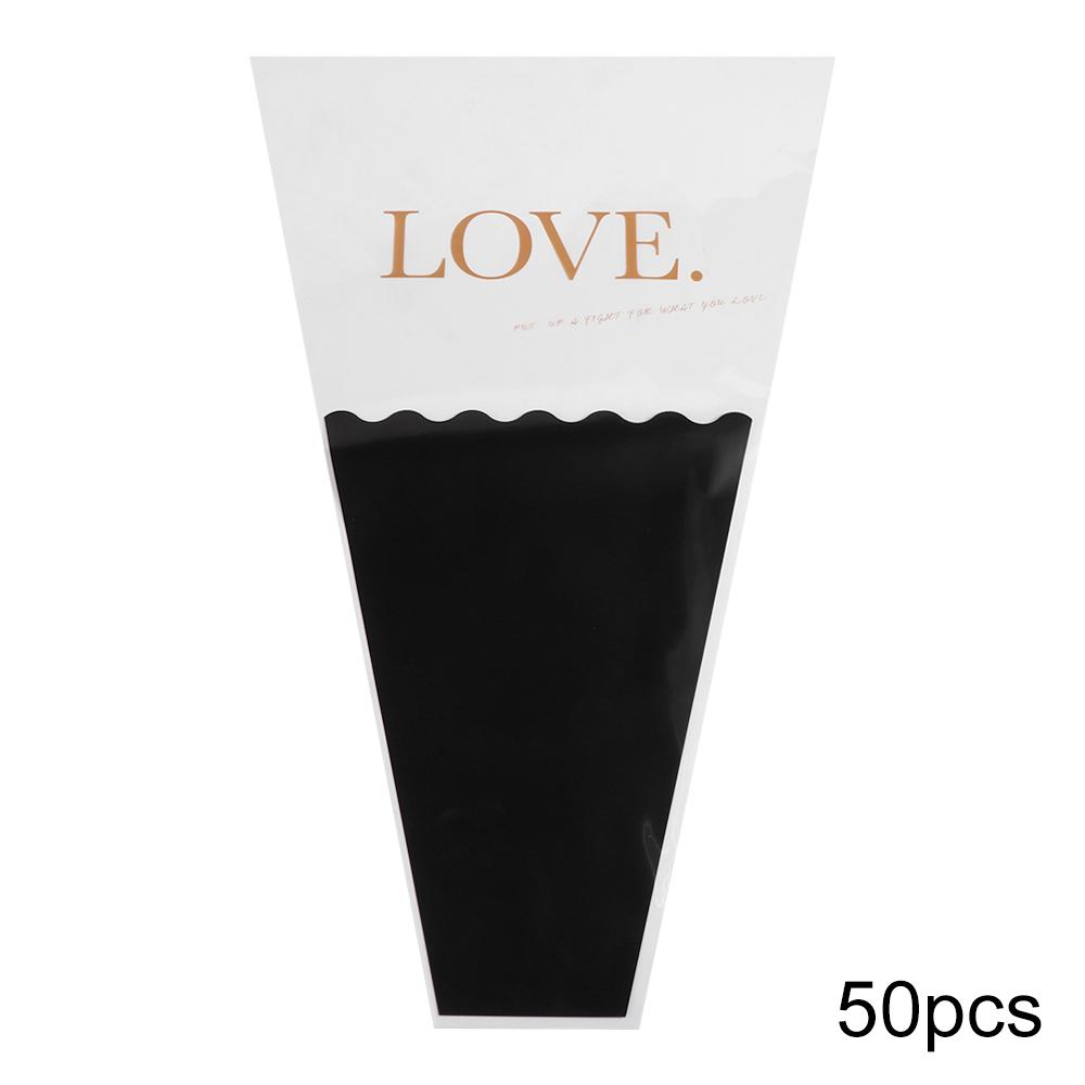 50 stk. gennemsigtig blomsteremballagepose vandtæt plastikpose indpakningspapir pakkeforsyninger buket emballagemateriale: Dyb safir