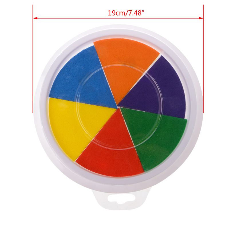 6 Colors Ink Pad Stamp DIY Finger Painting Craft Cardmaking Large Round For Kids L4MA