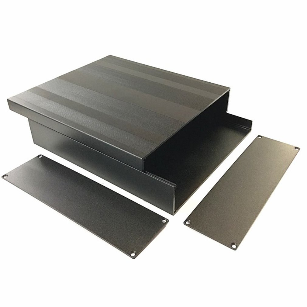 1pcs Cover Project Electronic Instrument Case Enclosure Box Aluminum DIY Housing Instrument Case Black
