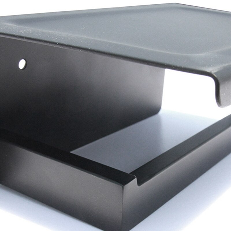 Zwarte Matte Staal Toiletrolhouder Top Plaats Dingen Platform Tissue Houder Badkamer Opslag Roll Toiletpapier Roestvrij S