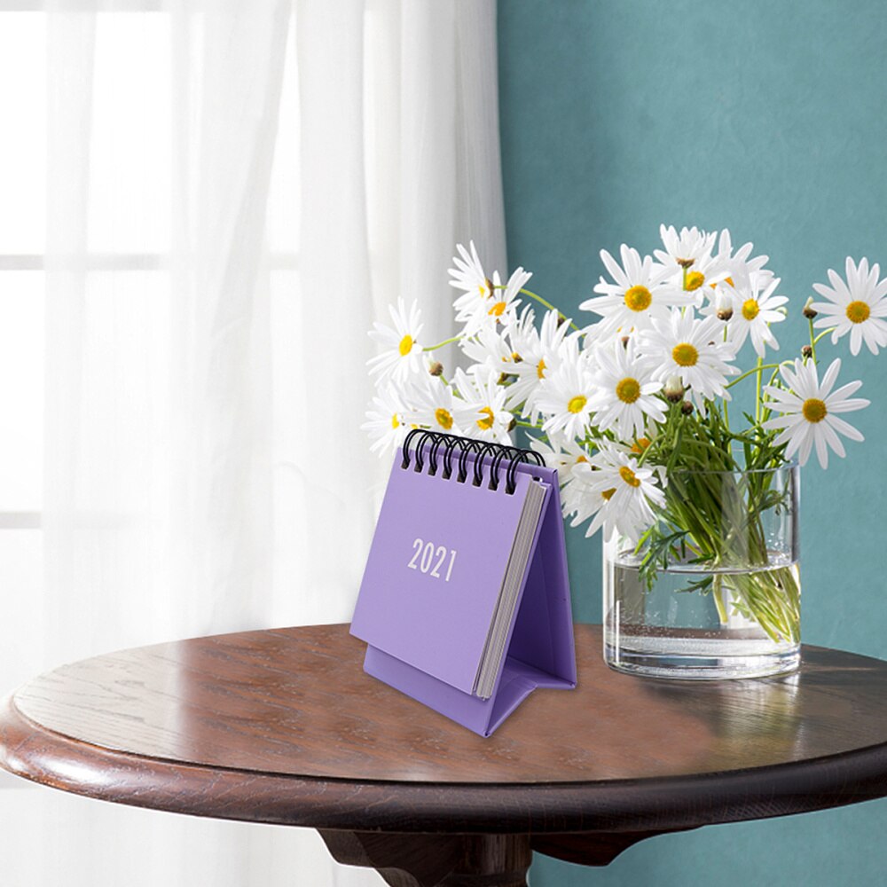 1Pc Kalender Effen Kleur Creatieve Desk Memo Schema Kalender Tafel Kalenders Voor Kantoor: Purple