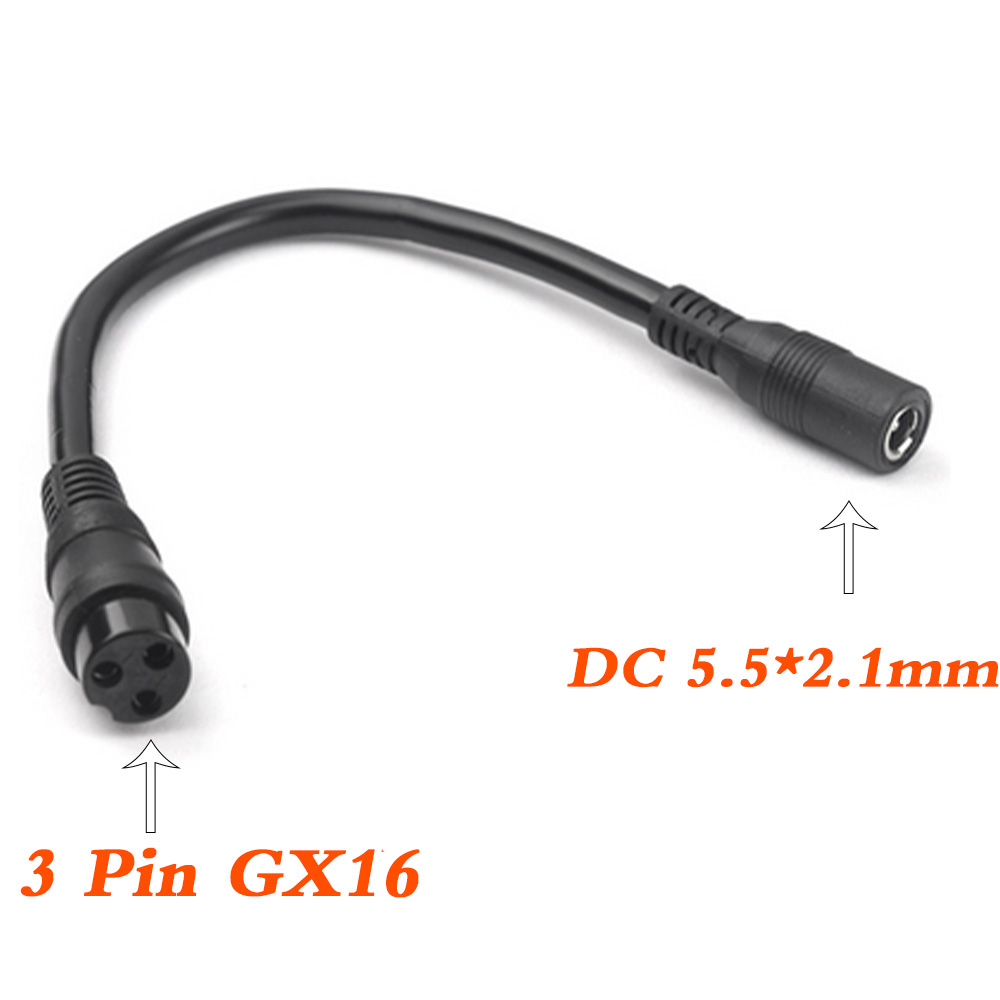DC to RCA GX16 XLR IEC 3 Pin Connector Cable Adapter cable extended line for LED Strip CCTV Camera LED Strip Plug Max 2.5A