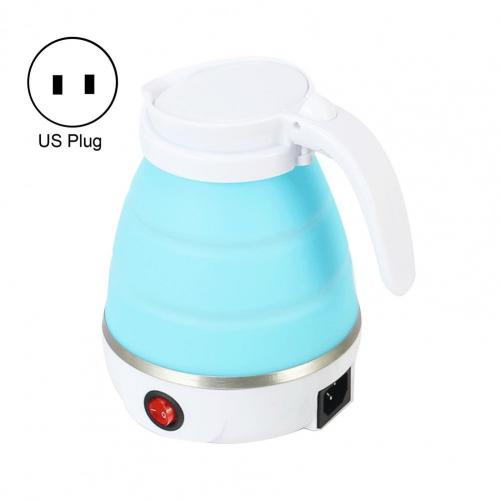 1L Elektrische Wasserkocher Faltbare platzsparende ABS Camping Wasser Wasserkocher für Heimat Kochgeschirr Wasserkocher Heimat Küche Produkt: Blau uns Stecker