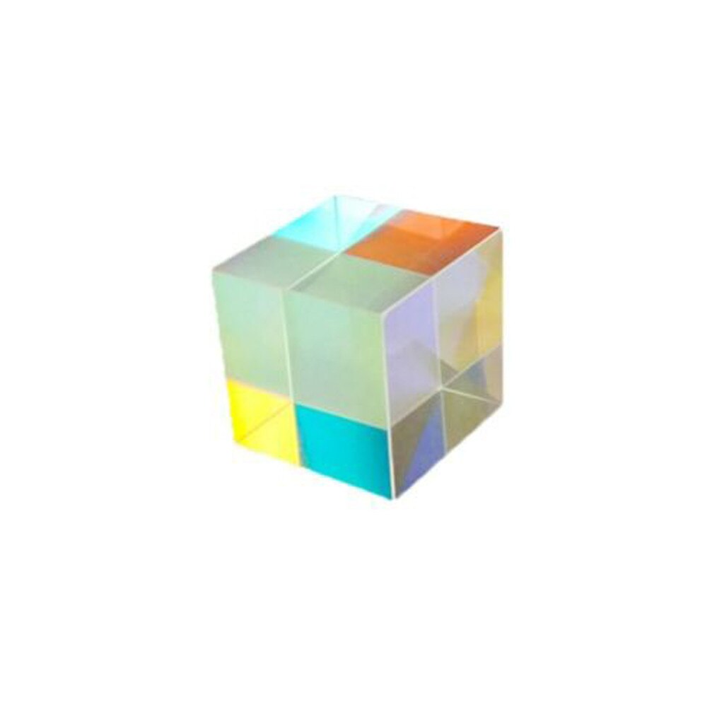 Optical Experiment Instrument CMY Optical Prism Cubes - Optical Glass Prism, RGB Dispersion Six-Sided Rainbow Cube of Light Colo