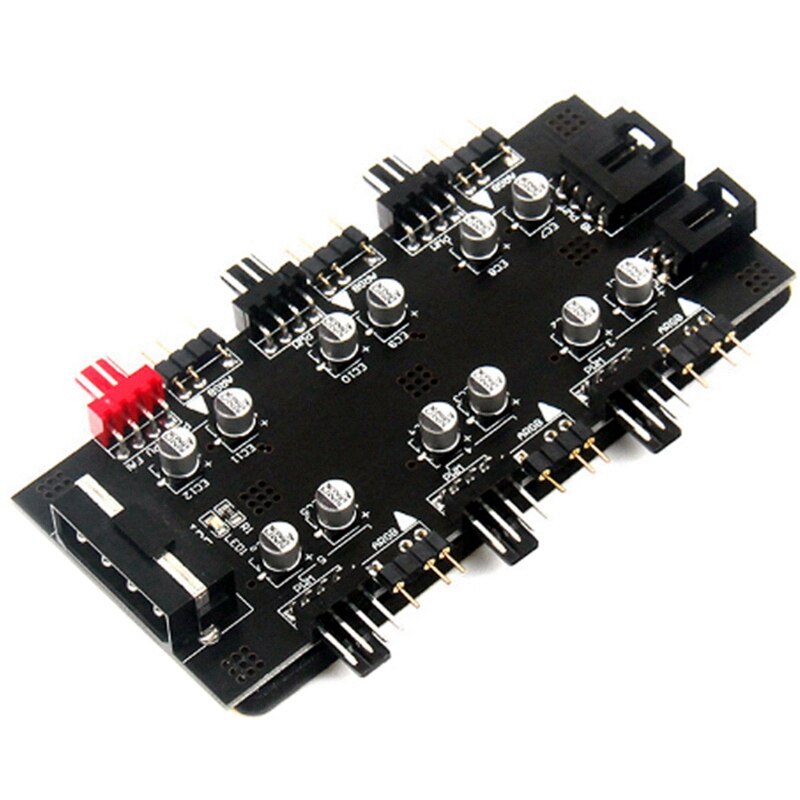 IDE/SATA 1 à 6 voies PWM/ARGB HUB Ports 4Pin ventilateur de refroidissement répartiteur câble PC boîtier 12V adaptateur d'alimentation