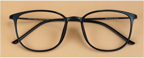Monture de lunettes Geek en acier au carbone pour hommes et femmes, Ultra-léger, Vintage, Super grand cadre Nerd décoratif pour myopie: bright black