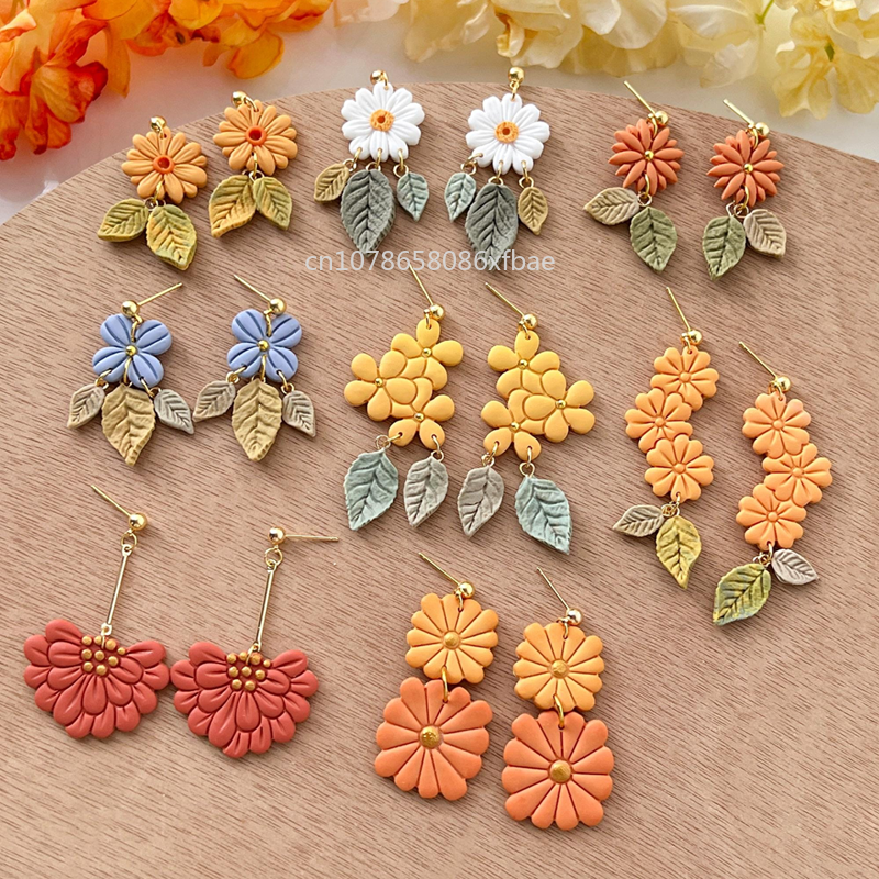Nuevos cortadores de arcilla polimérica con forma de flor de primavera, arcilla colgante con forma Floral, pendientes DIY, joyería, fabricación de colgantes, herramientas de arcilla de cerámica