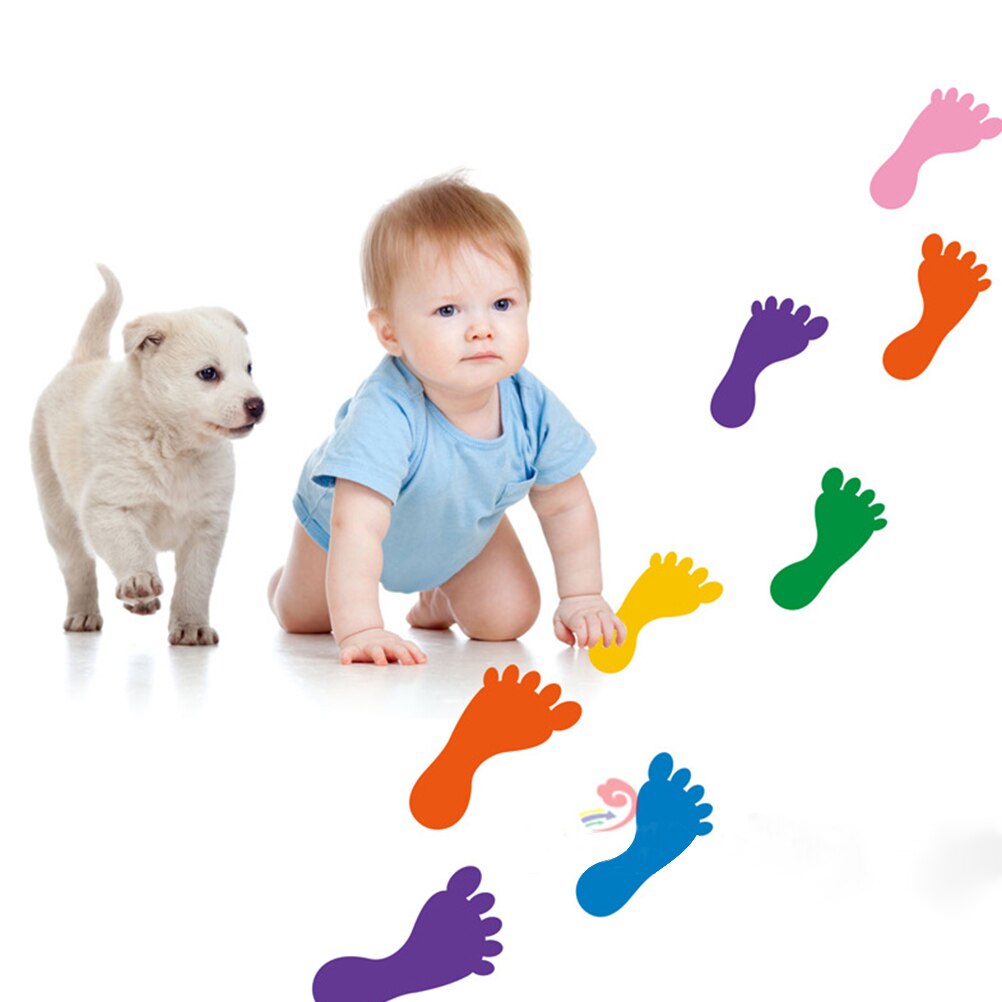 9 Pairs Kindergarten Fußabdrücke Aufkleber Kleine Knöchel Boden Aufkleber Wasserdicht Klebstoff Boden Badewanne Aufkleber