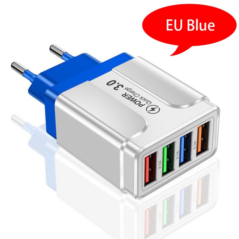 EU European KR Plug Adapter Japan China US To EU Travel Power Adapter Electric Plug Converter Charger Socket AC Outlet: BLUE  EU