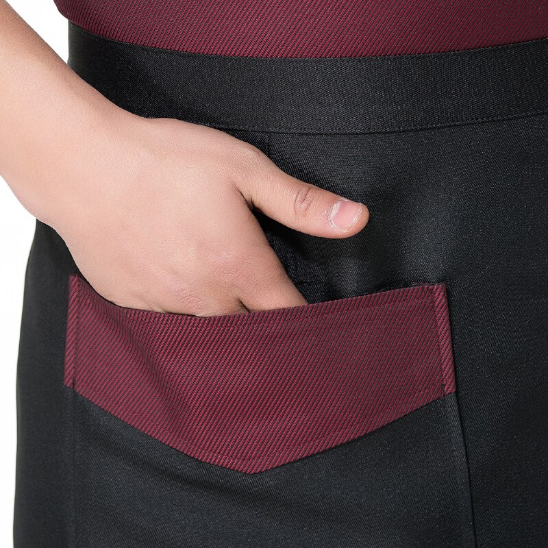 Arbeit Uniform Sommer Kurzarm Krawatte Hemd + Tasche Schürze einstellen 2 Stück Kuchen Einkaufen Arbeitskleidung Günstige kassierer Uniform