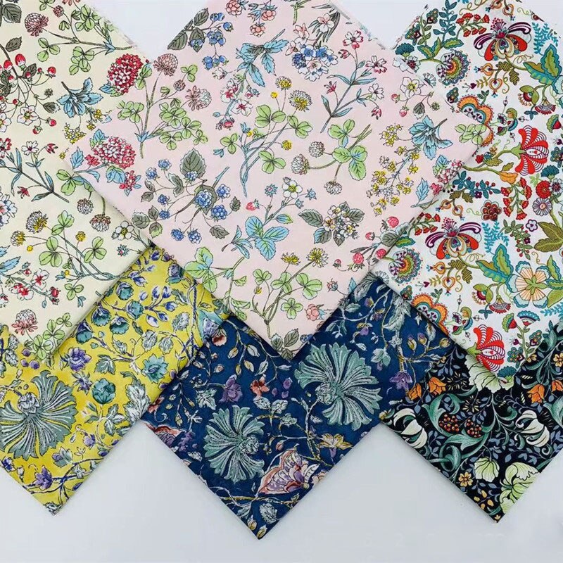 Tissu en coton imprimé fleur rose, 50cm x 50cm, 6 pièces, pour couture, quilt, Patchwork, couture, bricolage