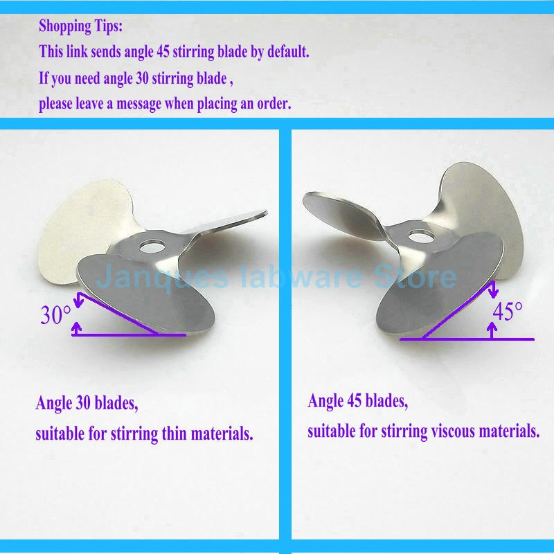 1pcs Lab OD 30mm to 120mm Stirring Blade 304 Stainless steel three-leaf type Stirrer Paddle,Stirring Dispersing Rod with nut