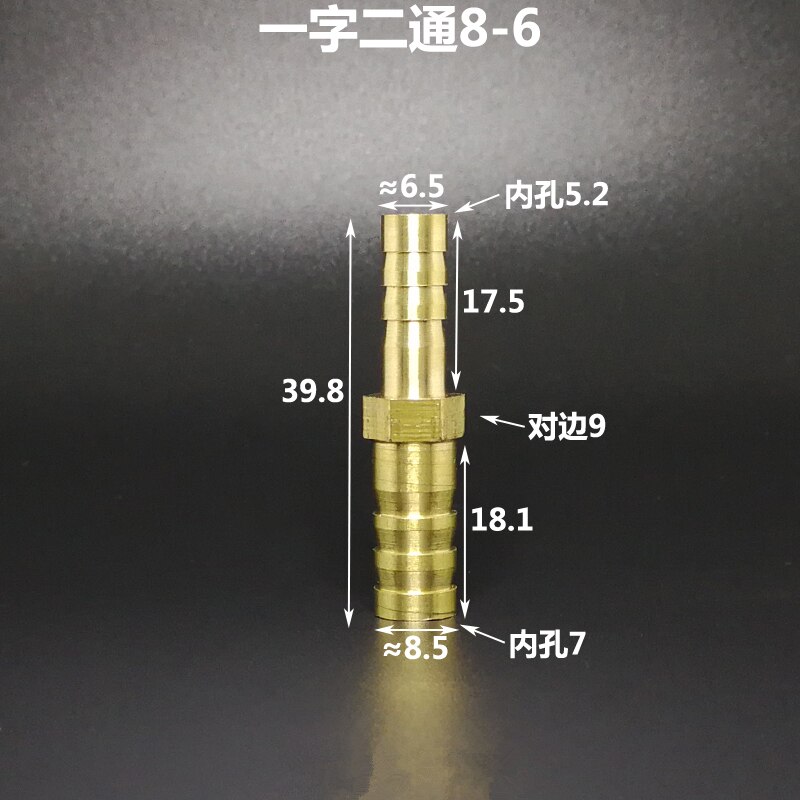 4 Mm 6 Mm 8 Mm 10 Mm 12 Mm 14 Mm 16 Mm 19 Mm 25 Mm Tuyau Cannelé Cloison En Laiton Barbelé Raccord De Tuyau Adaptateur De Connecteur (couleur : 8 Mm OD