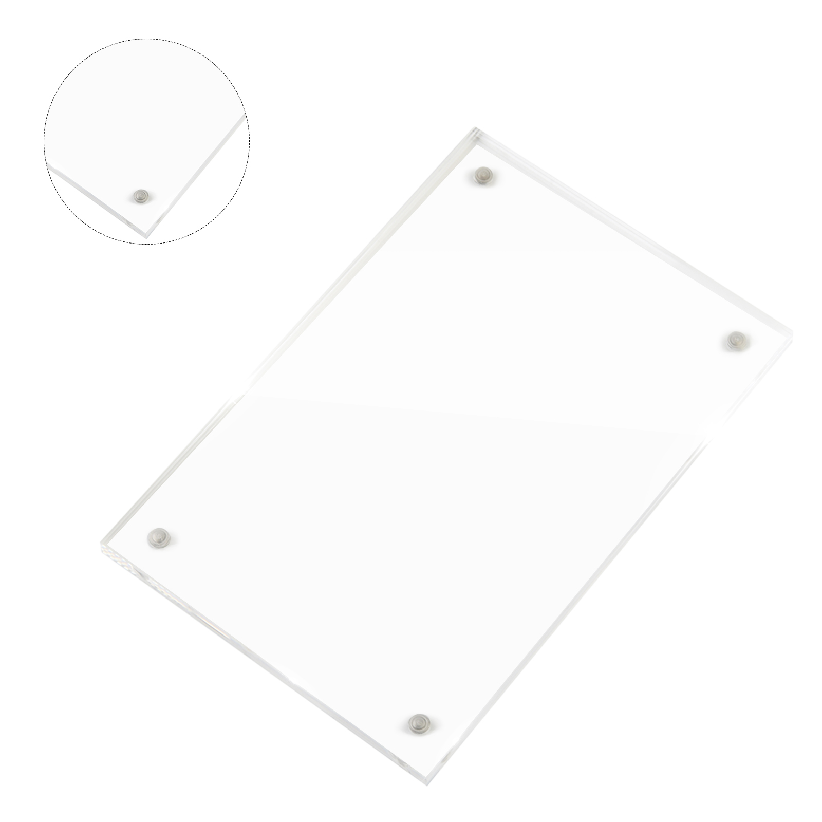 Moldura de foto acrílica transparente, suporte de exibição de pôster magnético, espessamento, moldura de foto, proteção, ornamento de mesa de escritório