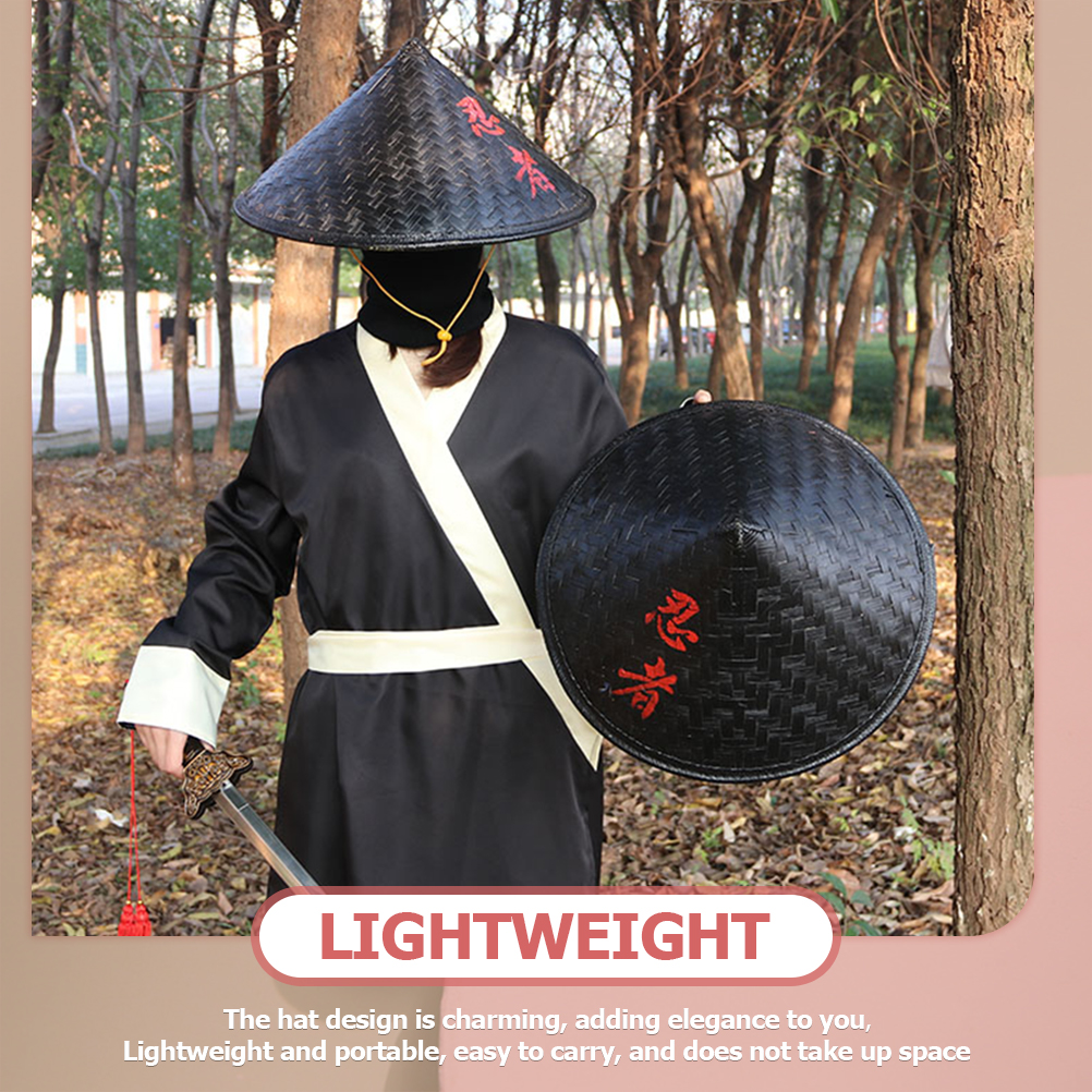 Ninja Hat Wide Samurai Japan Bamboo Rice Farmer Hats Beach Cone Japanese Conical Accessories Men Asian Vietnamese