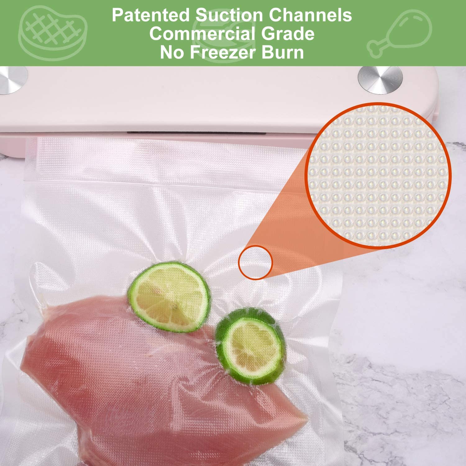 Vacuum Bags Food Storage Package For Vacuum Packing Package Bags for Food Saver Vac Sealers Sous Vide Cooking BPA Free