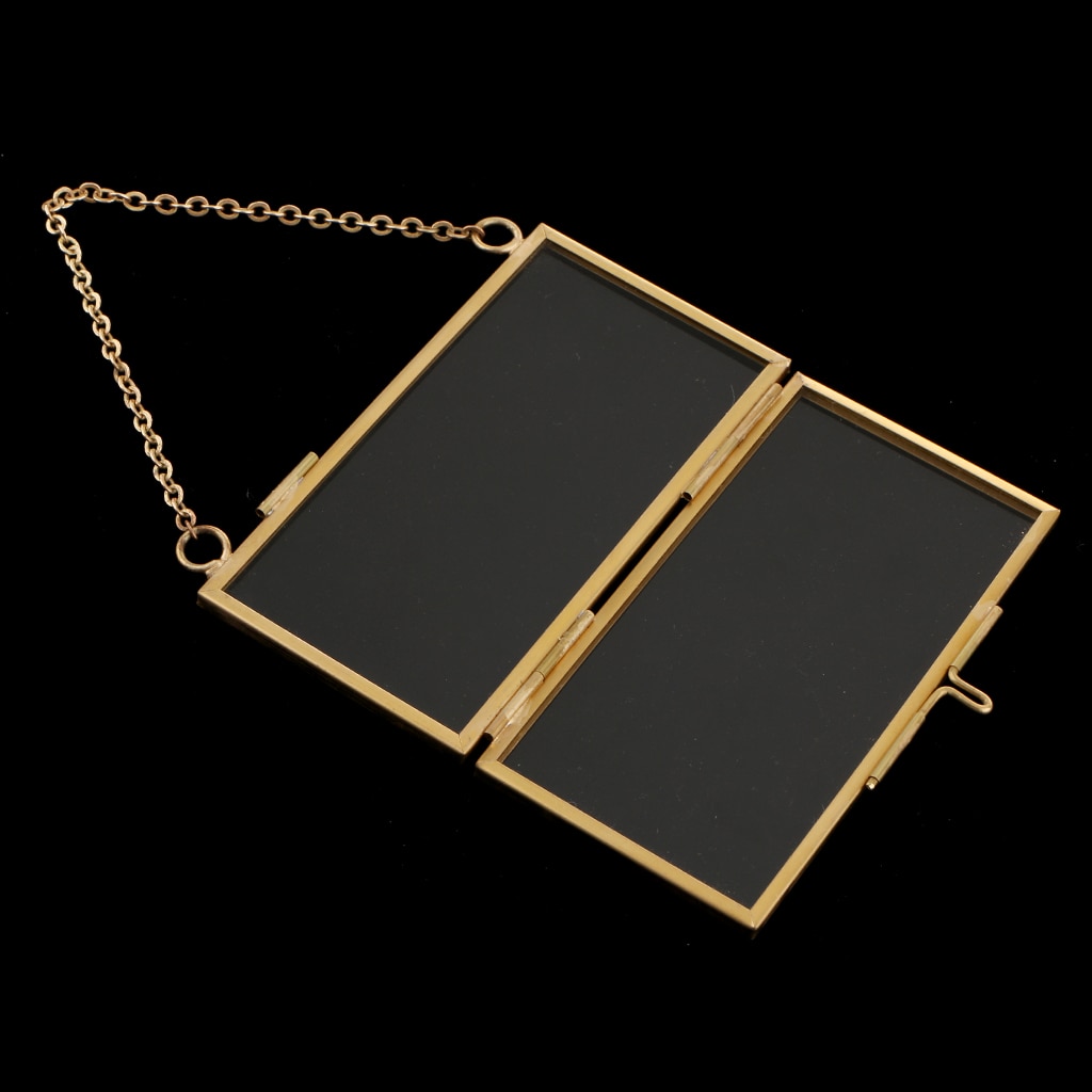 1 Piece Double Sided Glass Hanging Photo Frame Wall Frame Flower Plant Specimen Portrait Display Frame Holder