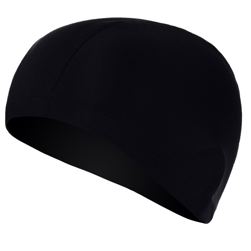 Bonnet de natation pour hommes, en tissu, pour Spa, pour piscine, cheveux longs,: 7117 black