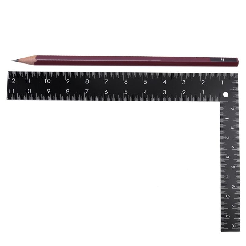 Metal L-Square Shape Patchwork Ruler for Tailor Garment Pattern Making Craft inch & metric 20*30cm Rule
