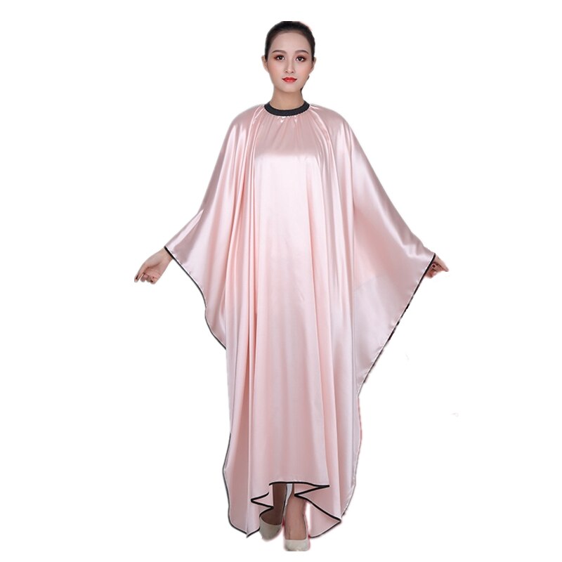 Salon Haircut Cape Adult Silk Waterproof Hair Dyeing Cutting Perming Styling Hairdresser Hairdressing Barber Apron: K087-Light pink