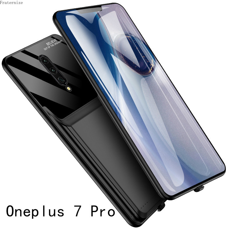 6000mAh stoßfest externe Batterie Ladegerät Fall für Oneplus 7 7T Pro Smart Power Bank Lade Abdeckung für Oneplus 8 Pro 8T Capa: OnePlus 7 Pro-Black