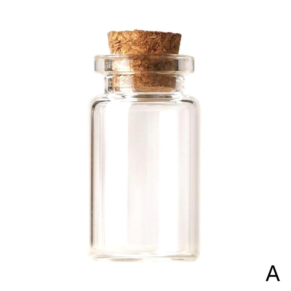 Botella pequeña botella de frascos de vidrio de 1 decoración de PC contenedores DIY Mini mensaje frascos adornos tapón de corcho Mason Jar: 16x24x6mm