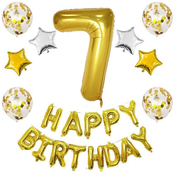 1st Birthday Boy Decoration Set,Number 1 Mylar Balloons Baby First Birthday Decoration with Happy Birthday Banner, Birthday Gold: 7