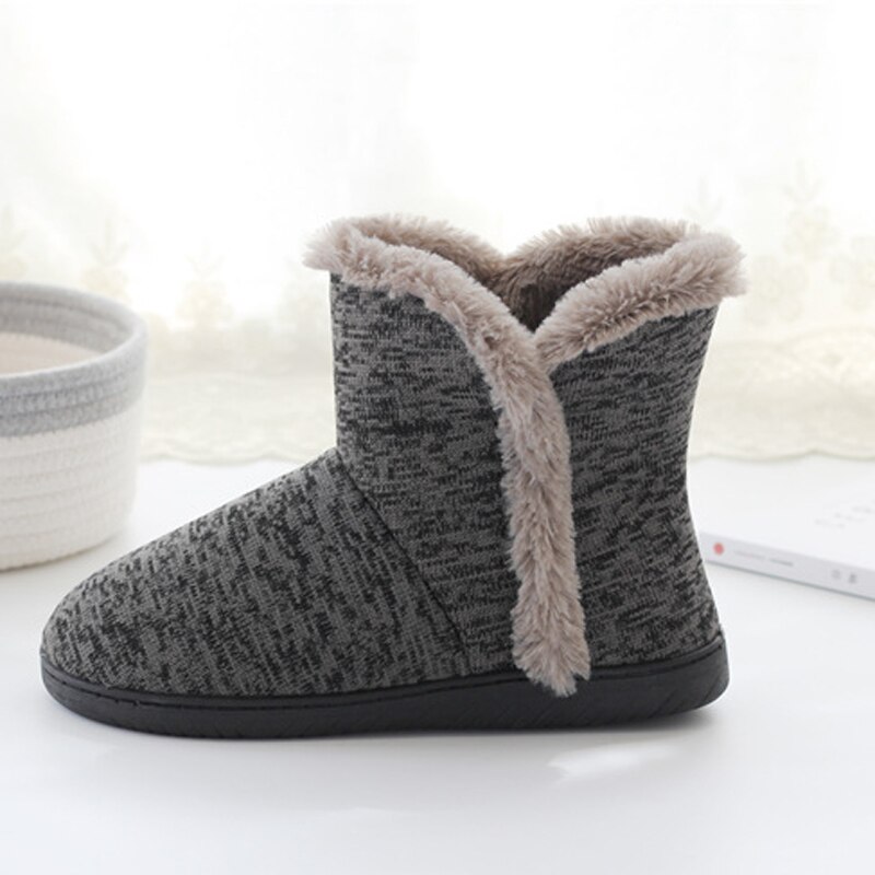 Kvinders hjemmesko plus plys fleece vinter ankelstøvler hjemmesko gulv bomuld slippers indendørs udendørs hyggesko par