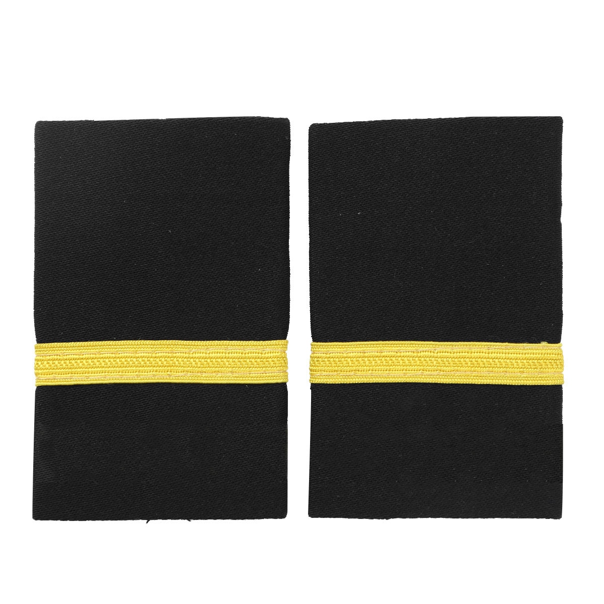 1 paar Pilot Kapitän Gold Streifen Bar Epauletten Einheitliche Professionelle Dekoration Schulter Bretter Epaulette DIY Abzeichen für Kleidung: Gold Schwarz eins