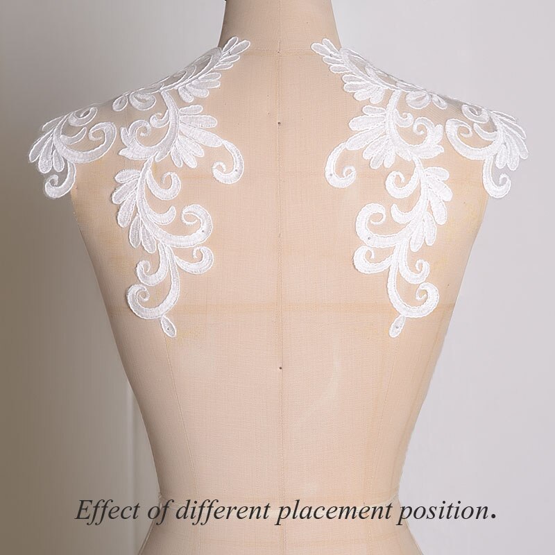 Parches de encaje para bordado de flores, accesorios de Parche De Encaje para ropa, apliques para vestido de boda, 1 par