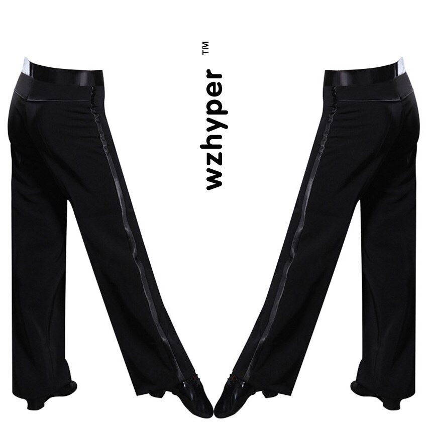 Pantalones de baile latino para hombre, pantalón de baile negro, con cinturón, para bailar, Salsa, Tango, Rumba, Samba, Cha, pantalones Latinos