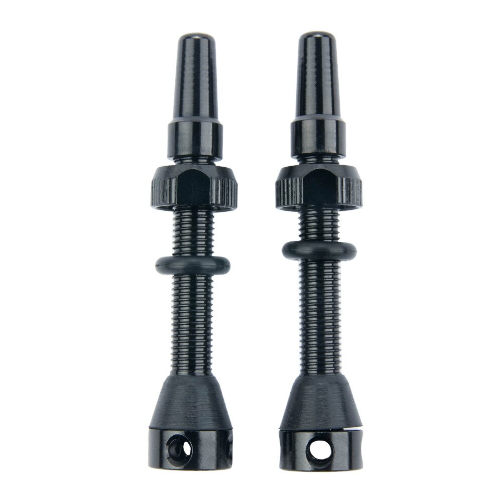 Polkupyörän tubeless venttiili pyörän presta venttiili maantiepyörälle mtb alumiiniseos cnc 44mm: Musta 2 kpl