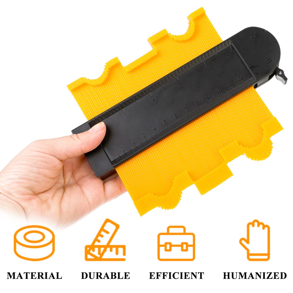 Lock Wider Contour Gauge Profile Tool Alloy Edge Shaping Wood Measure Ruler Laminate Tiles Duplicator General Tools: 12cm