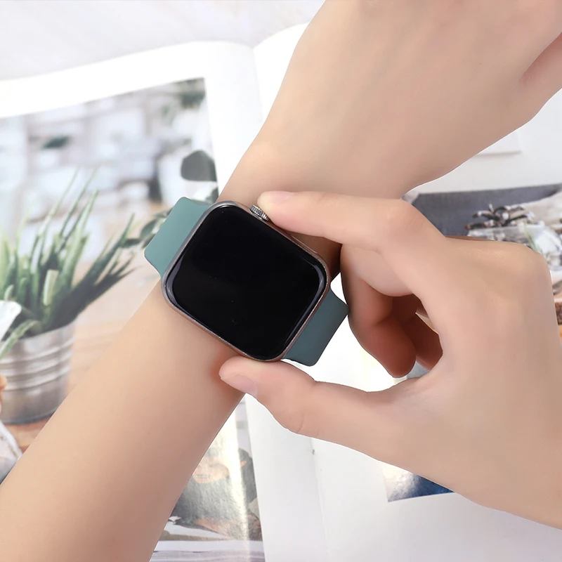 Silicone Strap For Apple Watch Band 45mm 44mm 40mm 41mm 42mm 38mm 49mm 46mm bracelet iwatch series 10 9 8 7 se 3 5 6 Ultra band
