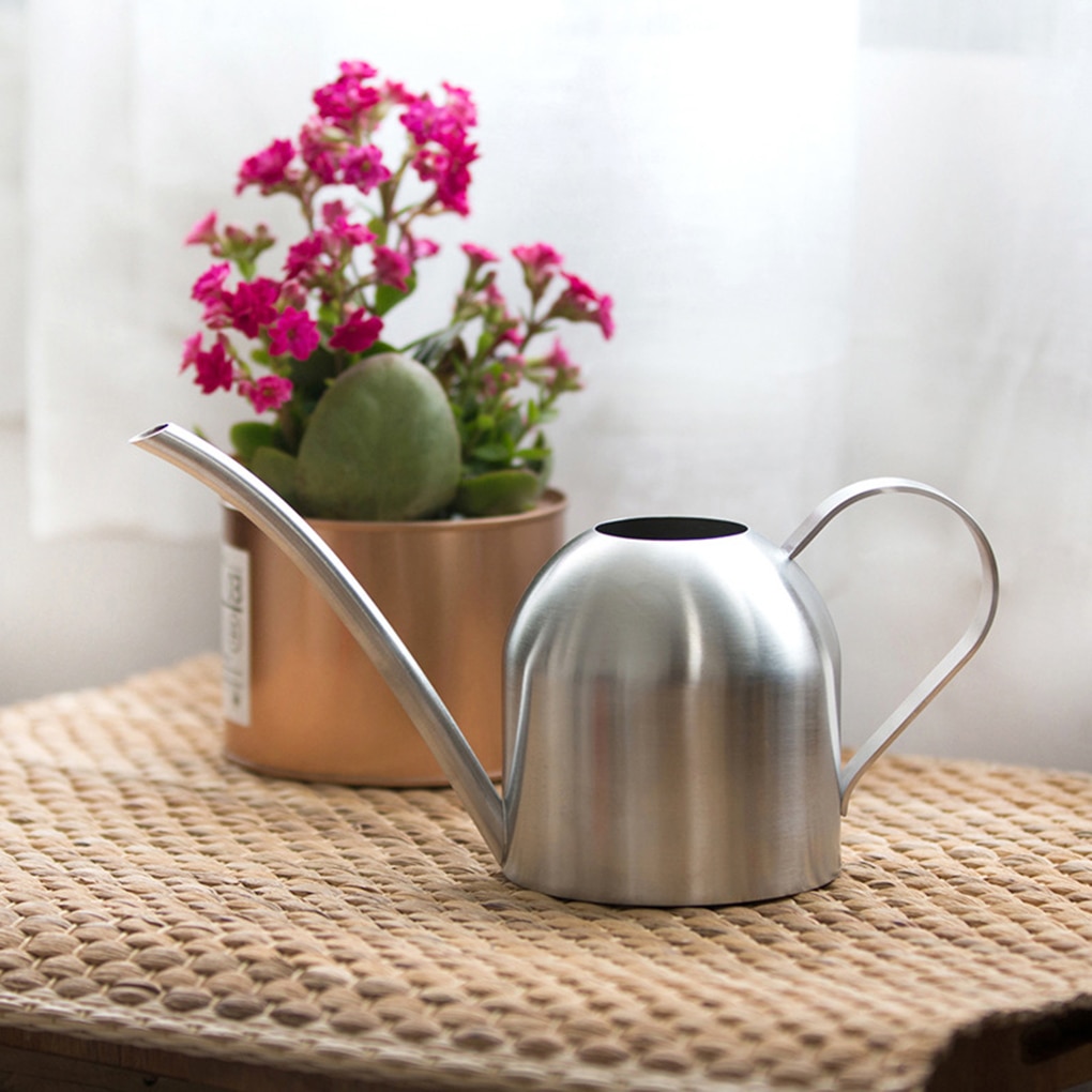 Gorgeri RVS tuin gieter 1500 ml geborstelde tuin, die binnen buiten