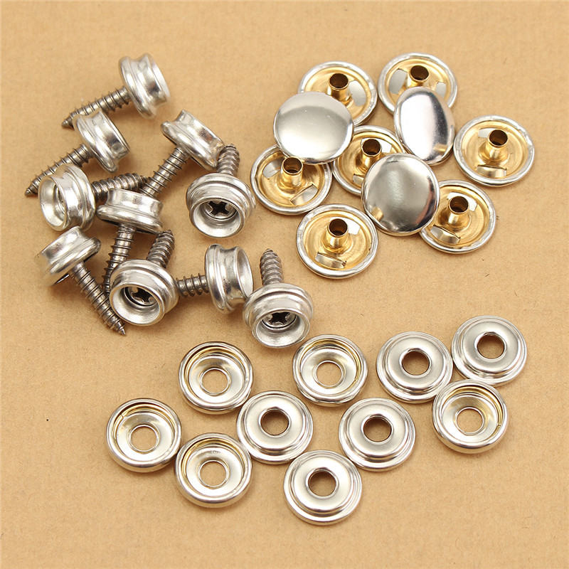 30 stücke Silber Stiefel Abdeckung Leinwand Auto Haube Schnelle Feste Schraube schnappen Befestigungen Reparatur Für Stiefel Marine Zubehör