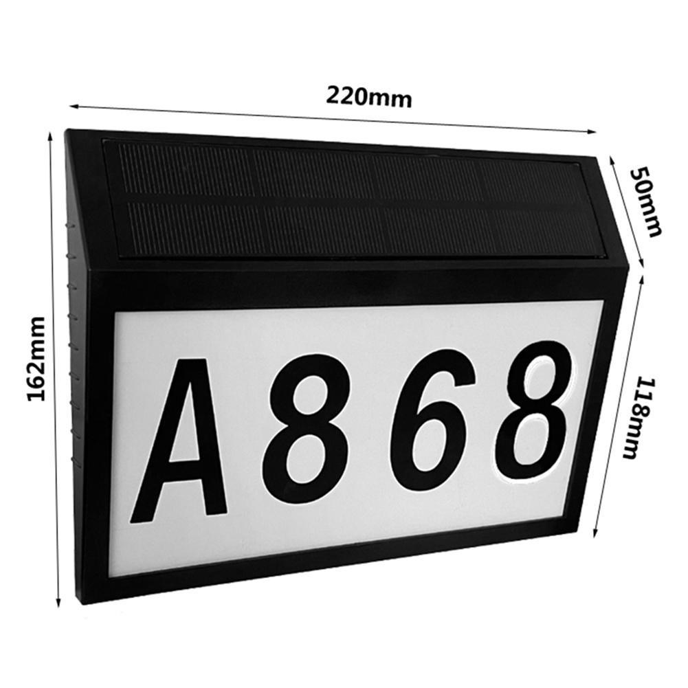 LED Solar Power Number Sign Light House Hotel Door Address Plaque Number Digits Plate Lampes Outdoor Wall Solar LED Light