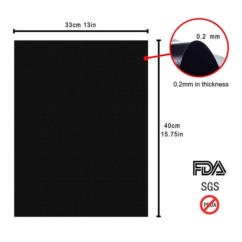 3 stk non-stick bbq grillmåtte pad grill bagning genanvendelig kogeplade til fest grillmåtte ovnværktøj 33 x 40cm