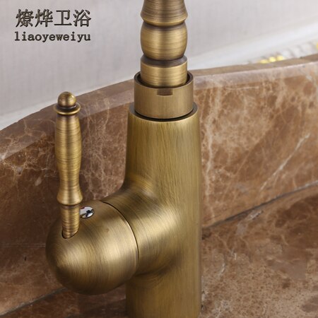 Antique Copper Kitchen Faucet Kitchen and Cold Water Dragon 360 du Rotation Leading Pool Faucet and Cold Water