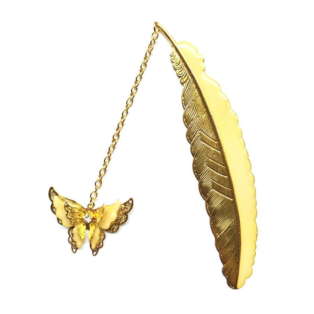 Metal Bookmark Feather Crown Luminous Feather Owl Bookmark Glow In The Dark Label Read Maker Book Accessories: A18