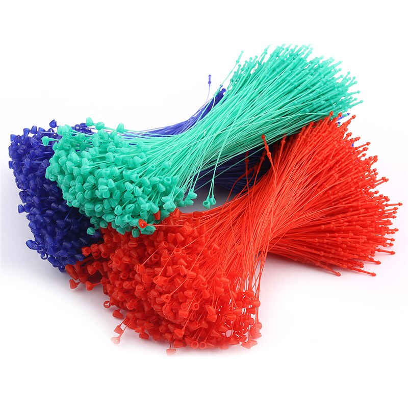 5000 Pieces/lot 5" White Hang Tag Loop Garment Price Tag Barbs Security Loop Snap Lock Plastic Tag Fastener Hang Ties