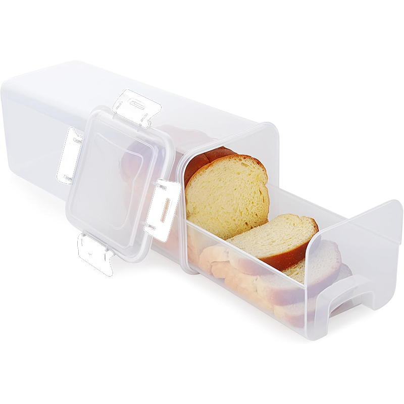 Brødbeholder klar lufttæt brødkasse med låg sandwichbrødholder til hjemmelavet brød høj brødbeholder til køkken: Lysegrøn
