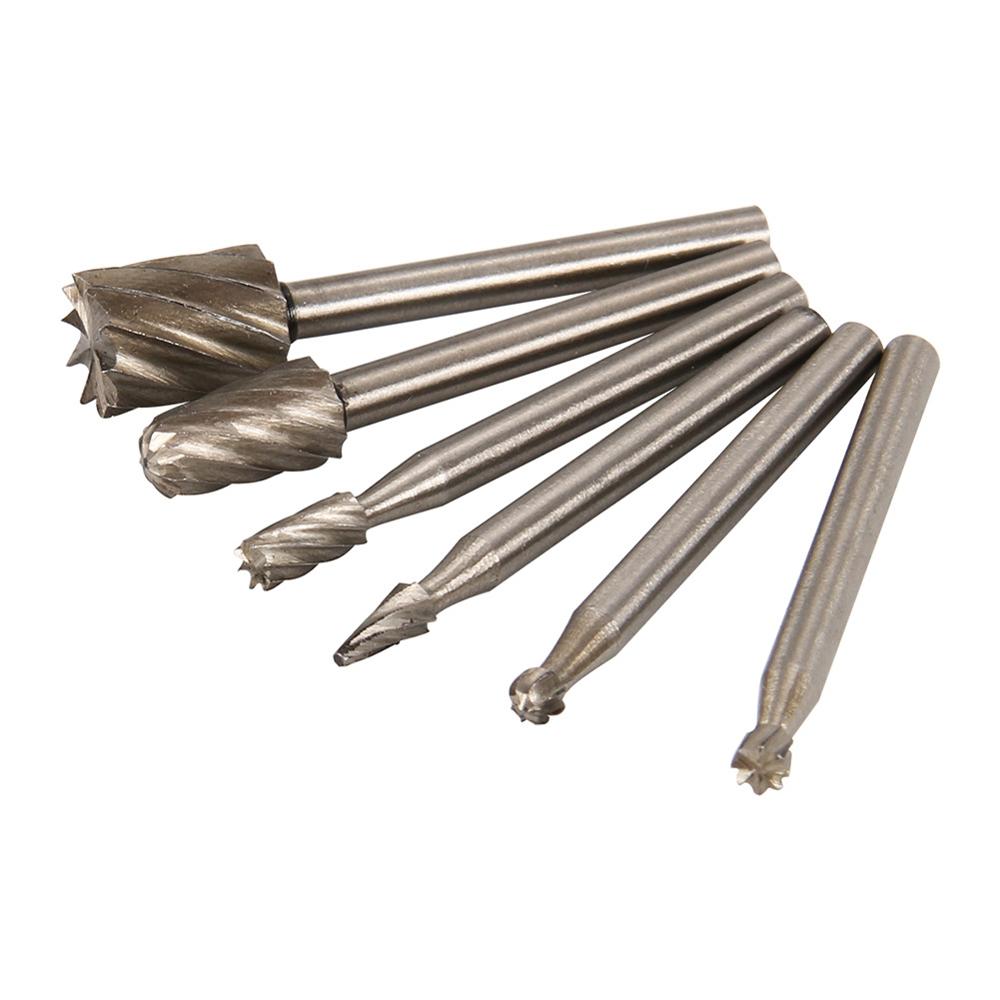 Mèches de routeur à routage HSS haute vitesse, fraise, costume Dremel et outil rotatif, gravure sur bois, fixation des outils rotatifs: 6pc