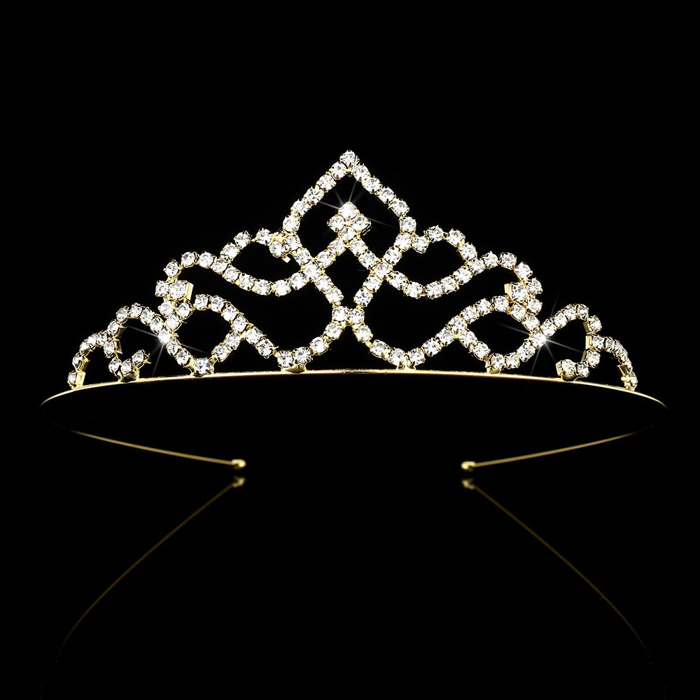 Bridal Princess Tiaras and Crowns Headband Bridal Wedding Tiaras Accessories silver color Crown Tiara Bride Hair Jewelry: GKY011 gold