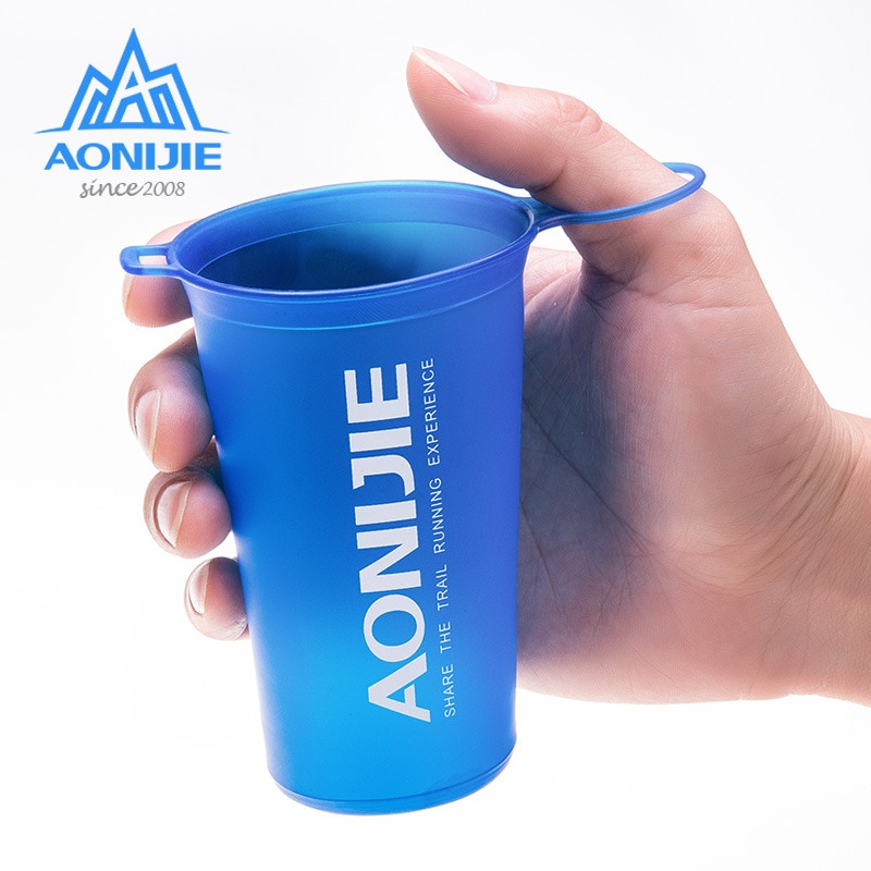 AONIJIE 170ml 200ml 250ml 350ml 500ml 600ml Running Sport Bicycle Soft Water Bottle Folding TPU Soft Flask Water bag