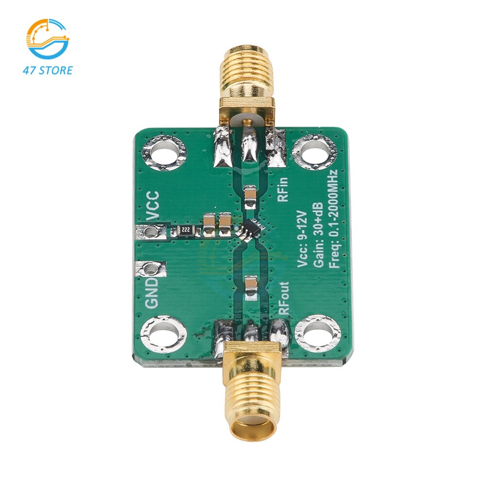 Amplificador de banda ancha de Radio, 0,1-2000MHz, 32dB, 9-12V, bajo nivel de ruido, LNA, instrumento eléctrico