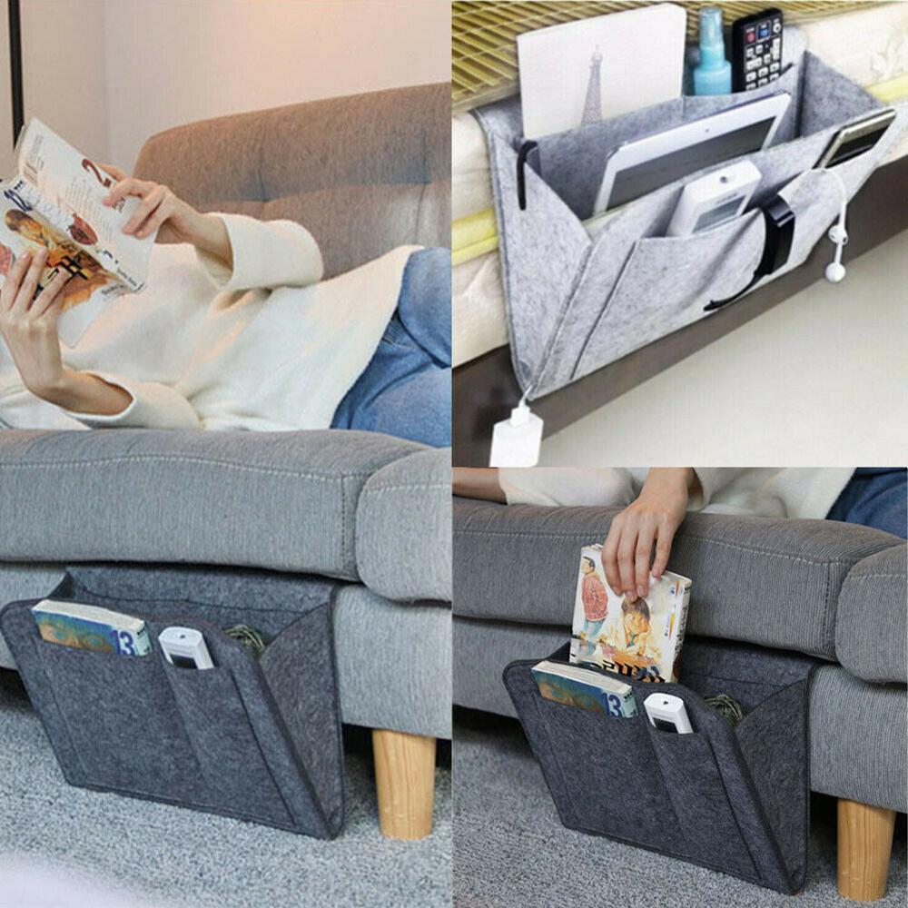 Vilt Nachtkastje Organizer Bed Bureau Bag Bank Tv Afstandsbediening Opknoping Caddy Couch Organizer Bed Houder Zakken