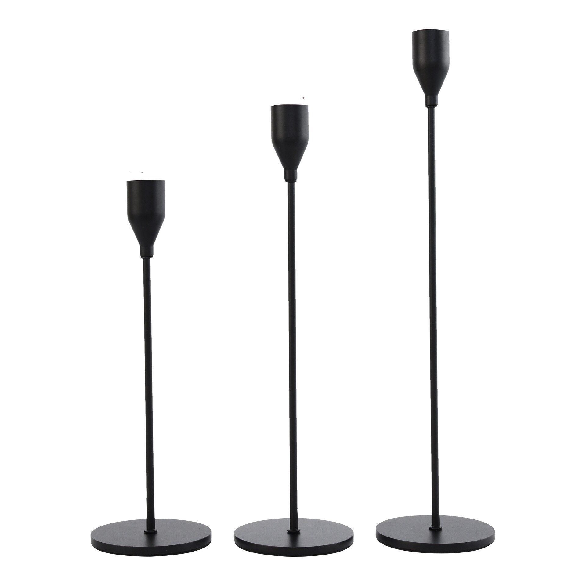 3 st/ set europeisk ljusstake i metall enkel guldbröllop dekoration bar fest vardagsrum dekoration heminredning: Svart set