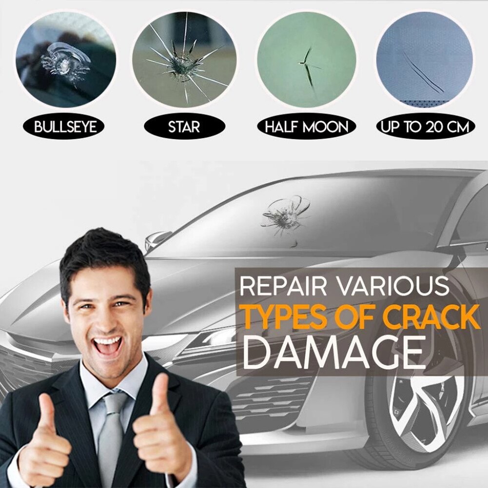 Automotive Car Vehicle Windscreen Window Glass Crack Repair Agent Tool Kit