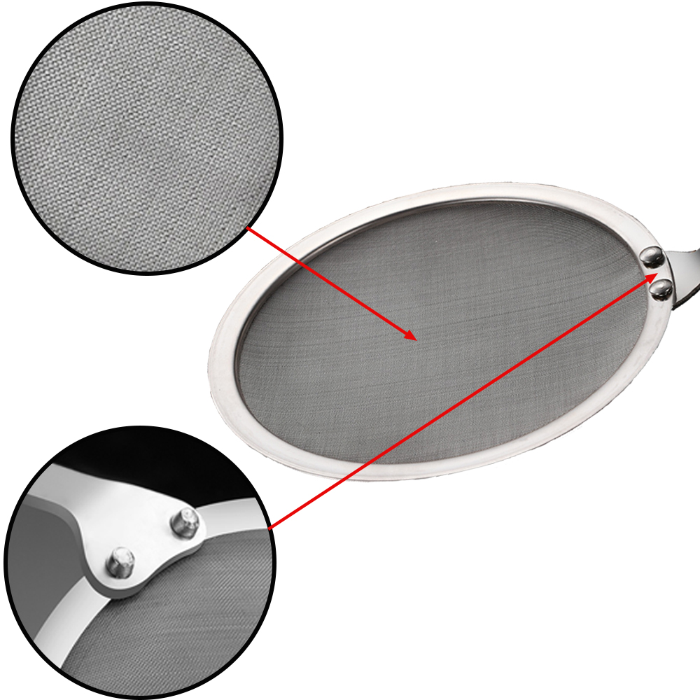 Stainless Steel Colander Spoon Fine Mesh Kitchen Skimmer Frying Cooking Accessories Vegetable Residue Mesh Colander Kitchen Tool